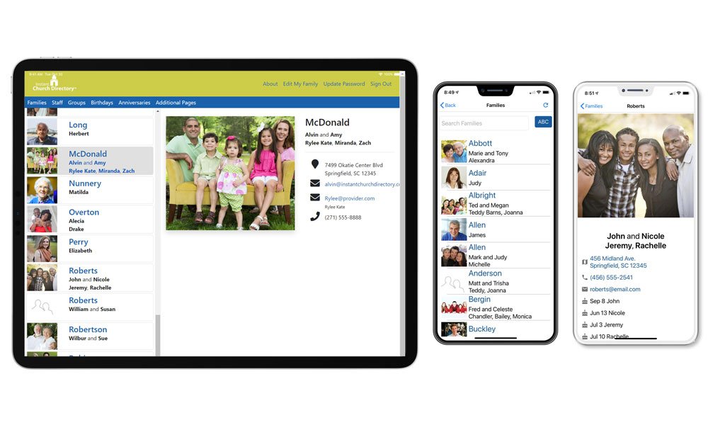 Instant Church Directory mobile member apps, iphone, android, ipad photo